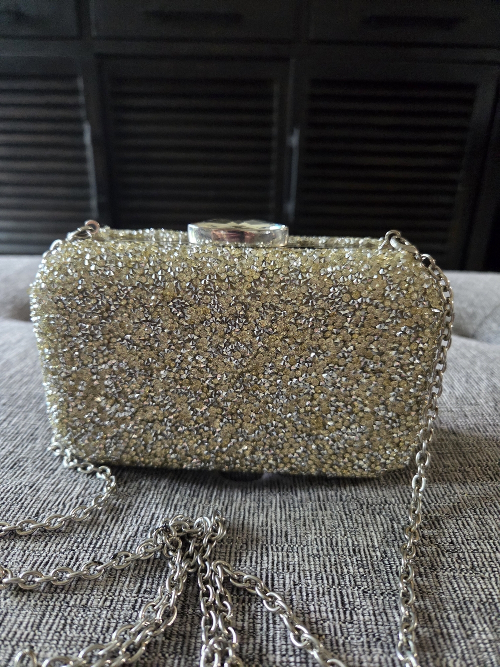 Charming Charlie RSVP Gold Crystal Evening Clutch